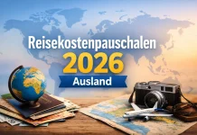Reisekostenpauschalen 2026 als Tabelle