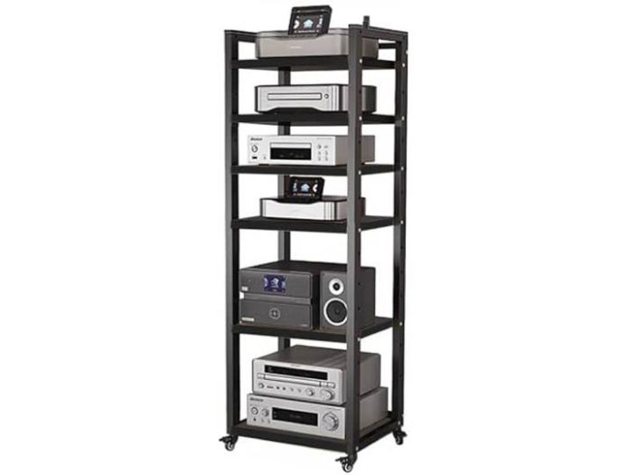 HDYZJQ HiFi Rack Rollwagen für Audiogeräte, 5, 6, 7, 8 Etagen, Schwarz – Medienregal für Radio – Stereoanlage – TV-Box – Kabelbox – WLAN-Router – Stereoschrank aus Holz(W60cm-6 Tier) HDYZJQ HiFi Rack Rollwagen für Audiogeräte, 5, 6, 7, 8 Etagen, Schwarz – Medienregal für Radio – Stereoanlage – TV-Box – Kabelbox – WLAN-Router – Stereoschrank aus Holz(W60cm-6 Tier)