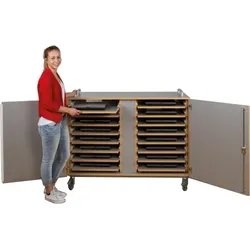 Laptopwagen mit 24 Teleskopauszügen, fahrbar Laptopwagen mit 24 Teleskopauszügen, fahrbar
